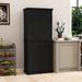 HLR 72" Kitchen Pantry 4-Doors Pantry Cabinet w/ Storage Drawers Wood in Black | 72 H x 29.8 W x 15.6 D in | Wayfair HLR-BigPantry-BLK