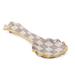 MacKenzie-Childs Sterling Check® Ceramic Spoon Rest Ceramic in Gray/White/Yellow | 10.75 H x 4.5 W x 0.8 D in | Wayfair 11721-540