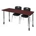 Regency Romig Kee Adjustable Height Rectangle 2-Student Activity Table & Chair Set Wood/Metal in Brown | 34 H x 66 D in | Wayfair MT6030MHAPCGY40BK