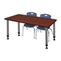 Regency Romig Kee Adjustable Height Rectangle 2-Student Activity Table & Chair Set Wood/Metal in Brown | 34 H x 60 D in | Wayfair MT6030CHAPGY45NV