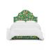 Red from Scalamandré Red from Scalamandre Crafted by Cloth & Company Geneva Bed in Pattern in Green/White/Black | 58 H x 56 W x 78 D in | Wayfair