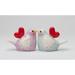 Cosmos Gifts Loving Birds w/ Red Heart Salt & Pepper Shaker Set Ceramic in Blue/Indigo/Red | 2.75 H x 2.25 W in | Wayfair 21053