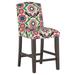 Wrought Studio™ Edford Bar & Counter Stool Wood/Upholstered in Red/Gray/Green | Bar Stool (31" Seat Height) | Wayfair