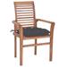Winston Porter Patio Dining Chairs Wooden Accent Chair w/ Cushions Solid Wood Teak Wood in Brown | Wayfair 34AE4BCF158648CFB139691DCA786E3F