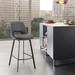 Wade Logan® Asya Swivel Counter or Bar Height Armless Bar Stool w/ Footrest in Faux Leather & Metal Leather in Gray/Black | 17 W x 19 D in | Wayfair