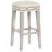 Vanguard Furniture Marley 16" Bar Stool Wood/Upholstered in Gray/White | 32.5 H x 16 W x 16 D in | Wayfair