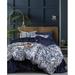 Bayou Breeze Gillham 100% Reversible Duvet Cover Set Satin/Pima Cotton in Blue/Navy/White | Twin Duvet Cover + 1 Queen Sham | Wayfair