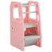 SDADI Children's Plastic Learning Stool w/ 3 Adjustable Heights Plastic in Pink | 34.6 H x 17.3 W x 18.1 D in | Wayfair PLT01PK