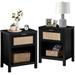 Bayou Breeze Alayha 1 - Drawer Nightstand in Oak Wood in Black | 25.2 H x 19.7 W x 15 D in | Wayfair FABFB4AD2E8F4F498C6E5C6062B96BF0