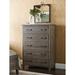 Gracie Oaks Trinetta 5 Drawer 42" W Chest Wood in Brown/Gray | 58 H x 42 W x 19 D in | Wayfair F5B06BB061AA4683A42BF6C8205F0646