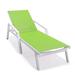 Latitude Run® 78.2" Long Reclining Single Chaise Metal in Green/White | 19.7 H x 29 W x 78.2 D in | Outdoor Furniture | Wayfair