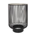 17 Stories Cole & Grey Metal Open Frame Wire Geometric Accent Table w/ Silver Aluminum Top Aluminum in Black/Gray | 18 H x 14 W x 1 D in | Wayfair