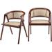 Beachcrest Home™ Chittening Low Back Stacking Arm Chair Wicker/Rattan in Brown | 29.92 H x 27.95 W x 52.36 D in | Wayfair