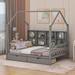 Harper Orchard Albach Wooden House Bed w/ 2 Drawers Wood in Gray | 77.4 H x 57.6 W x 77.5 D in | Wayfair 36D73A1E41B24E35A75D127415DB9558