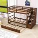 Harriet Bee Kachig Twin Over Twin Wood Bunk Bed w/ Staircase in Brown | 61 H x 42 W x 94 D in | Wayfair AEC8FADDB60B48F586FBF655DB19667A