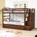 Breece Twin over Twin Standard Bunk Bed w/ Trundle by Harriet Bee in Brown | 61 H x 42 W x 94 D in | Wayfair 455DAC4A41C3491F88BBA3DC630951B1