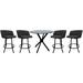 Red Barrel Studio® Boersma 4 - Person Dining Set Glass/Metal in Black | 32 H x 42 W x 42 D in | Wayfair AA099C345EB14F61BFC679ECCBD1B2F6