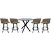 Red Barrel Studio® Brahin 4 - Person Counter Height Dining Set Glass/Metal in Black | 36 H x 42 W x 42 D in | Wayfair