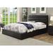 Latitude Run® Storage Platform Bed in Black Upholstered/Faux leather in Black/Brown | 48.5 H x 65.9 W x 85.6 D in | Wayfair