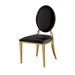 Rosdorf Park Jeorja Side Chair Dining Chair Faux Leather/Upholstered/Metal in Black/Yellow | 39.4 H x 19.5 W x 23.2 D in | Wayfair