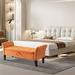 House of Hampton® Guitto Storage Bench Solid + Manufactured Wood/Wood/Upholstered/Velvet in Orange/Brown | 22 H x 51.5 W x 18.3 D in | Wayfair