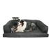 Tucker Murphy Pet™ Frankie Baxter Couch Bolster Dog Bed Memory Foam/Synthetic Material/Cotton/Suede in Gray/Black | Wayfair