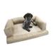 Tucker Murphy Pet™ Frankie Baxter Couch Bolster Dog Bed Memory Foam/Synthetic Material/Cotton/Suede in Black/Brown | Wayfair
