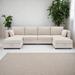 Brown Reclining Sectional - Latitude Run® 110" Linen Sofa Linen | 33.5 H x 110 W x 55 D in | Wayfair BDE192377BDD4582ADA597549A0A7E9C