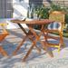 International Home Miami Amazonia Round Bistro Outdoor Table Wood in Brown | Wayfair BT 315