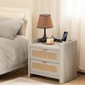 Millwood Pines Amrutha Nightstand Wood in White | 22 H x 23.6 W x 15.4 D in | Wayfair 5FFA97FE3DD24C93BA5F096130525935