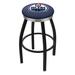 Holland Bar Stool NHL 30" Swivel Bar Stool w/ Cushion Plastic/Acrylic/Metal in Blue/Black | Wayfair L8B2C30EdmOil
