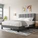 Ebern Designs Samule Upholstered Platform Bed Frame w/ Headboard Upholstered in Gray | 49 H x 63 W x 84 D in | Wayfair
