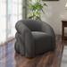 Barrel Chair - Latitude Run® Upholstered Swivel Barrel Chair Wood/Polyester/Fabric in Gray | 38.5 H x 34.5 W x 30 D in | Wayfair