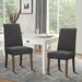 Latitude Run® Linen Back Side Chair Dining Chair Upholstered/Fabric in Gray/Brown | 40.02 H x 19.72 W x 24.82 D in | Wayfair