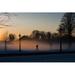 Ebern Designs Runner In The Misty Phoenix Park On Canvas by Galindr Photograph Canvas in White | 24 H x 36 W x 1.25 D in | Wayfair