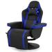 Inbox Zero Gaming Racing Chair w/ Lumbar Support & Headrest Faux Leather in Blue | 43 H x 32 W x 23 D in | Wayfair 5846AD6843844836843F64AF6A83F467