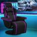 Inbox Zero Gaming Racing Chair w/ Lumbar Support & Headrest Faux Leather in Indigo | 43 H x 32 W x 23 D in | Wayfair