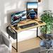 Inbox Zero Modern Office Metal Frame Computer Desk Wood/Metal in White | 29.5 H x 47 W x 23.5 D in | Wayfair 565298872FD54F58BDC99DD26CE1E4DE