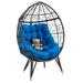 Dakota Fields Wicker Outdoor Balloon Chair Lounge Chair Wicker/Rattan in Gray | 59 H x 27.56 W x 38.98 D in | Wayfair