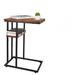 17 Stories C Shaped End Table For Sofa, Small Side Table Rustic Snack Table For Small Spaces, Living Room, Bedroom Wood in Black/Brown/Gray | Wayfair