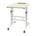 Inbox Zero Laius Adjustable Standing Desk w/ Wheels Home Office Workstation Wood/Metal in Brown/Gray | 23.62 W x 11.81 D in | Wayfair