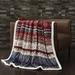 Union Rustic Kamarrah Sherpa Fleece Western Rustic Throw Blanket, 54x68 inch Polyester in Red | 68 H x 54 W in | Wayfair
