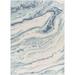 Blue/White 94.49 x 66.93 x 0.05 in Area Rug - Orren Ellis Didi Ice Blue/Ivory Area Rug Chenille | 94.49 H x 66.93 W x 0.05 D in | Wayfair