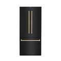 ZLINE 36" 19.6 cu. ft. Built-In 3-Door French Door Refrigerator w/ Internal Water & Ice Dispenser, in Yellow | Wayfair RBIVZ-BS-36-CB