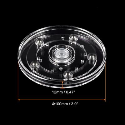 4inch Rotating Swivel Stand with Steel Ball Lazy Susan Base Turntable Clear 2Pcs