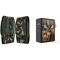 Holster and Wall Charger Bundle for TCL 30 Z: Vertical Rugged Nylon Belt Pouch Case (Green Camo) and 45W Dual USB Port PD Type-C and USB-A Power Adapter (American Deer Camo)