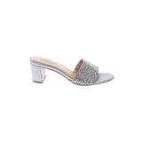 Jewel Badgley MIschka Heels: Slip-on Chunky Heel Glamorous Purple Shoes - Women's Size 6 - Open Toe