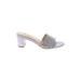 Jewel Badgley MIschka Heels: Slip On Chunky Heel Glamorous Purple Shoes - Women's Size 6 - Open Toe