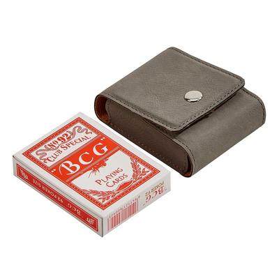 Leatherette Playing Cards Case Grey 3.75 - 3.75