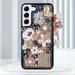 Galaxy S23 Bling Case 3D Bling Shiny Rhinestone Diamond Crystal Pearl Handmade Pendant Iron Tower Pumpkin Car Flowers Soft Protective Anti-Fall Case for Galaxy S23(Black)